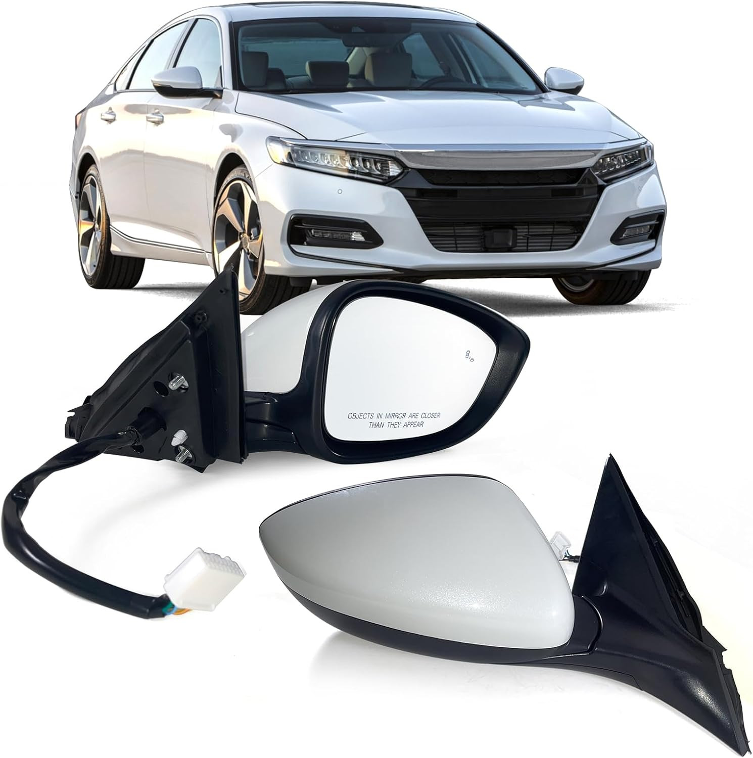 Right Passenger Side Mirror Fits 2018-2022 Honda Accord LX, Sport with Power Gla
