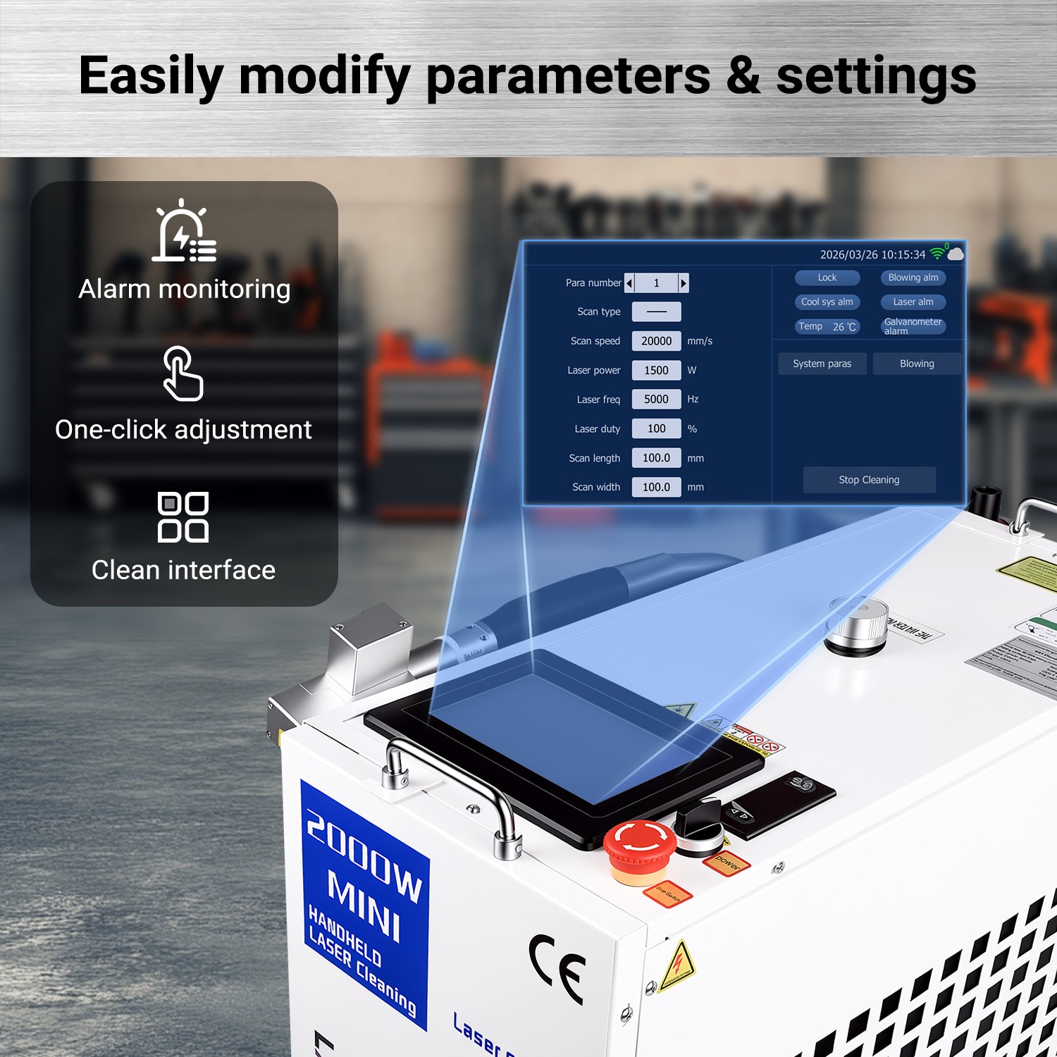 2000W Fiber Laser Cleaning Machine For Metal Cleaning Rust/Oil/Paint Remove