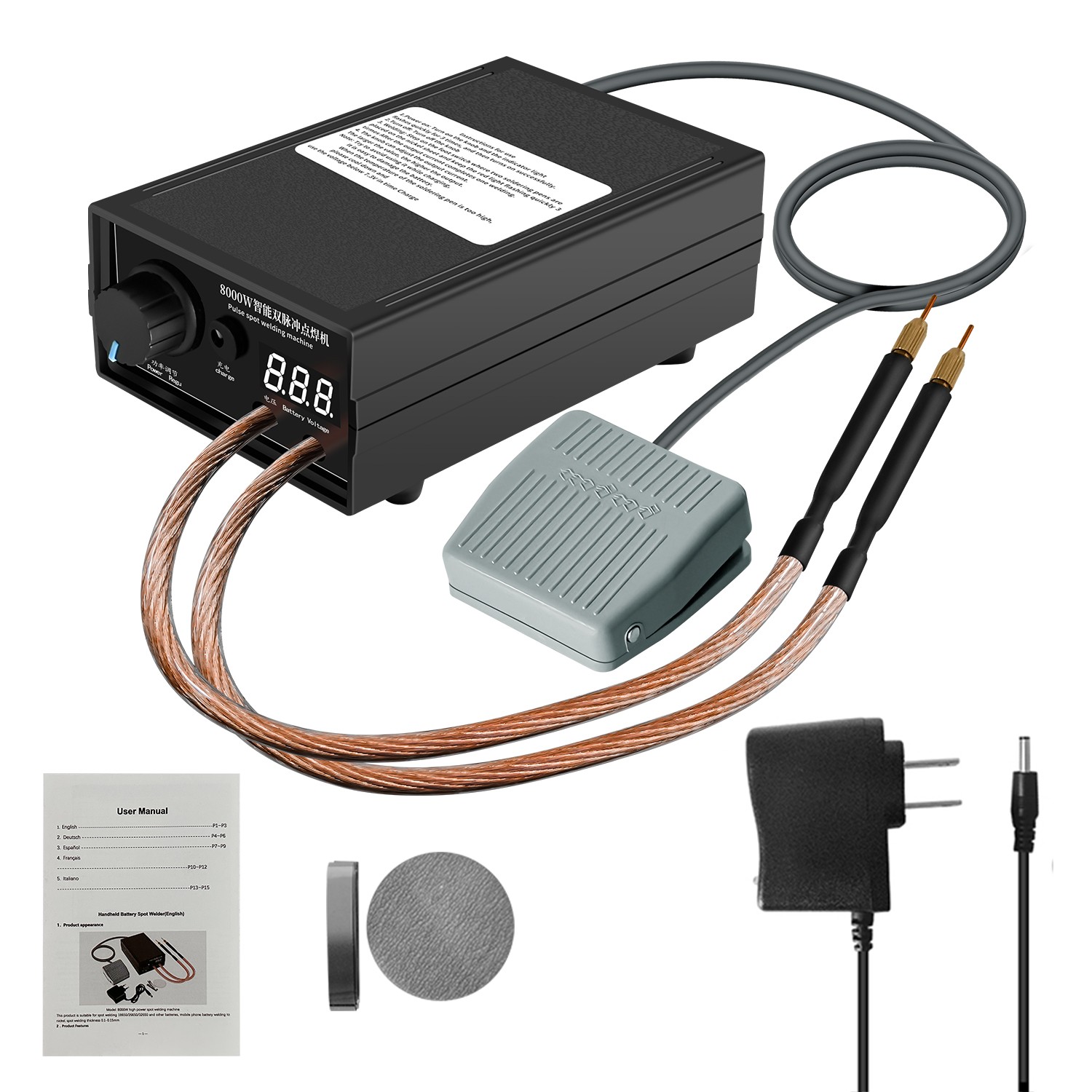 For 18650 Li-ion Battery Pack 8000W Mini Spot Welder Nickel Strip Welding Tool #