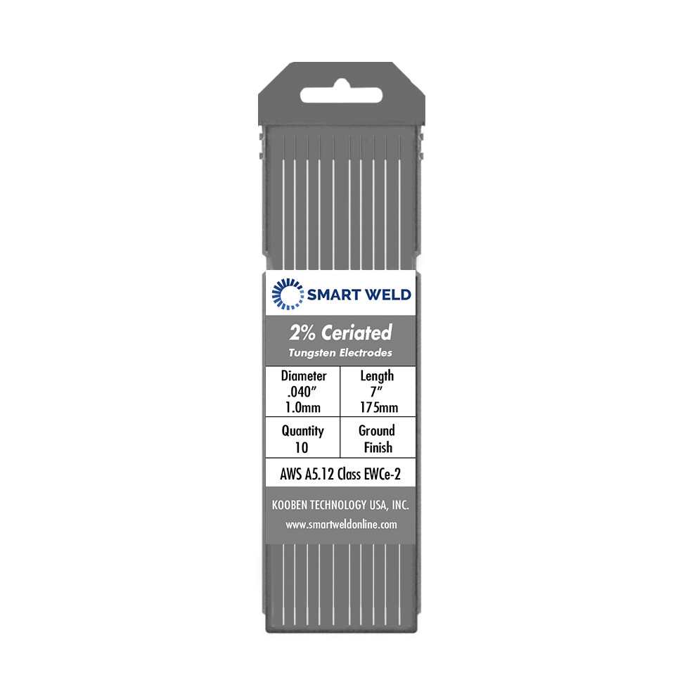 Grey TIG Welding Tungsten Electrode .040″ (10 pack, WC20, 2% Ceriated)