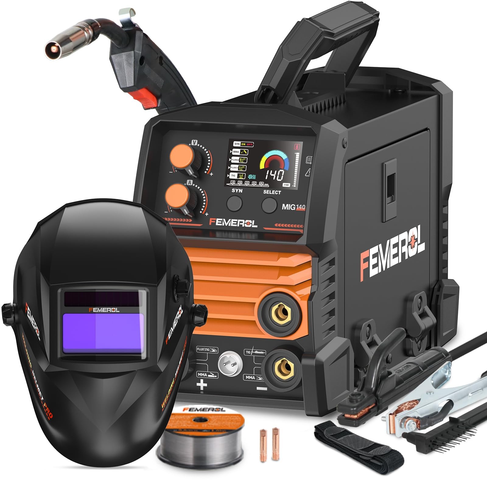 FEMEROL 140A 3 in 1 MIG Welder,Flux Core, MIG/Lift TIG/Stick Welding Machine …