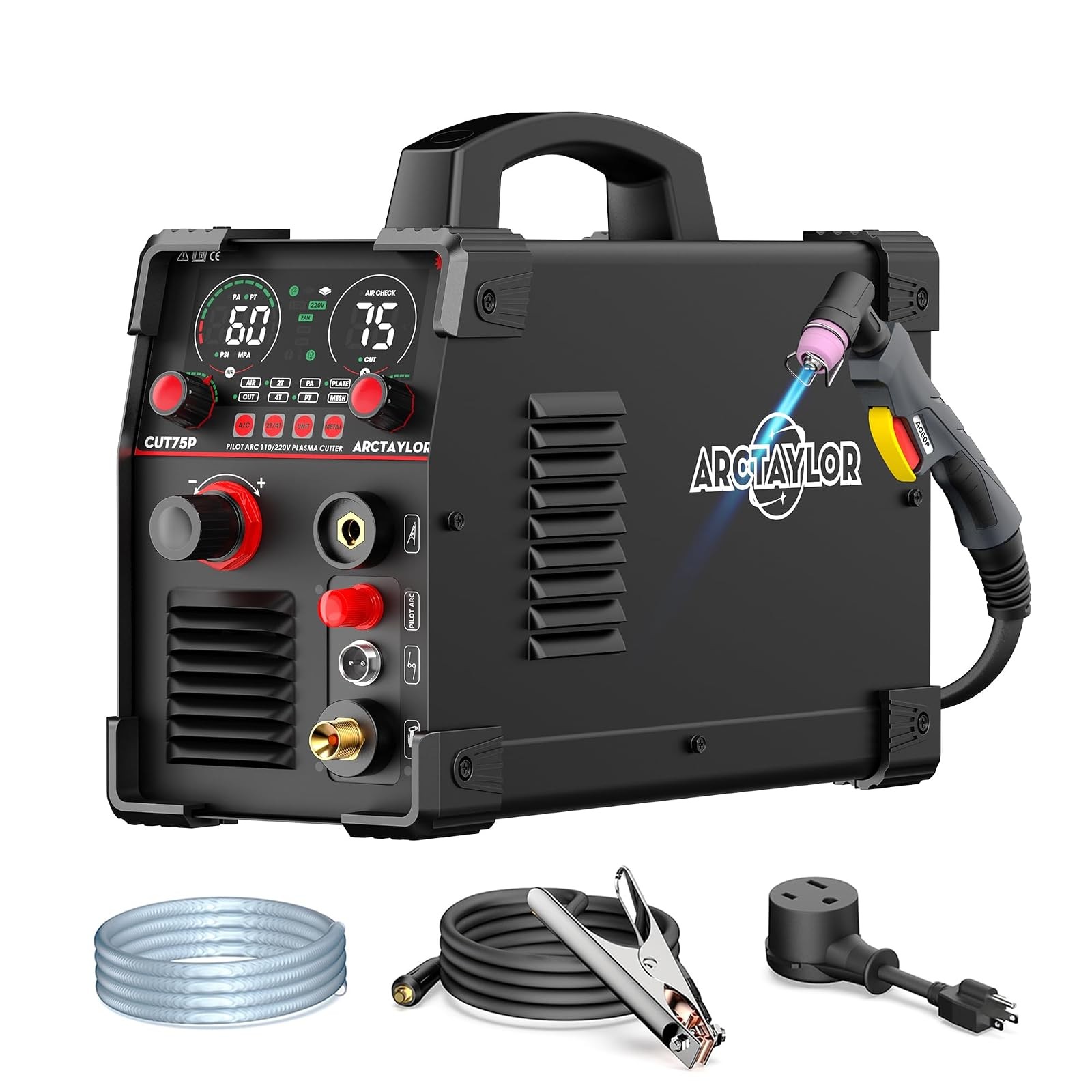 75Amps Plasma Cutter Non-Touch Pilot Arc 110/220V Dual Voltage