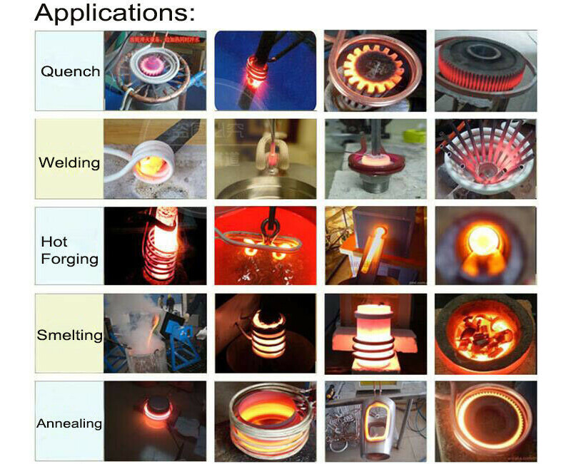 15KW Single Phase High Frequency Induction Heater Furnace Melting 30-100KHz 220V