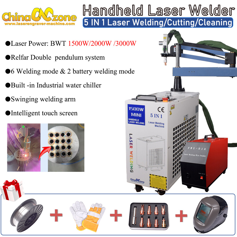 1500W/2000W 5 in 1 Handheld Laser Battery Spot Welder Cutting Cleaning Machine