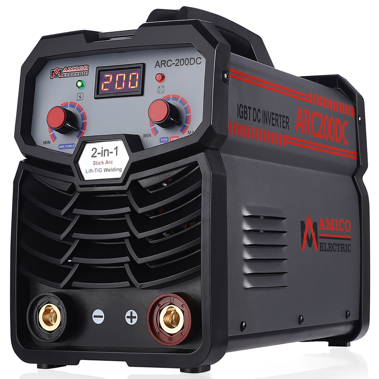 ARC-200DC, 200 Amp Professional Stick Arc TIG Welder, 80% Duty Cycle, 100-250V