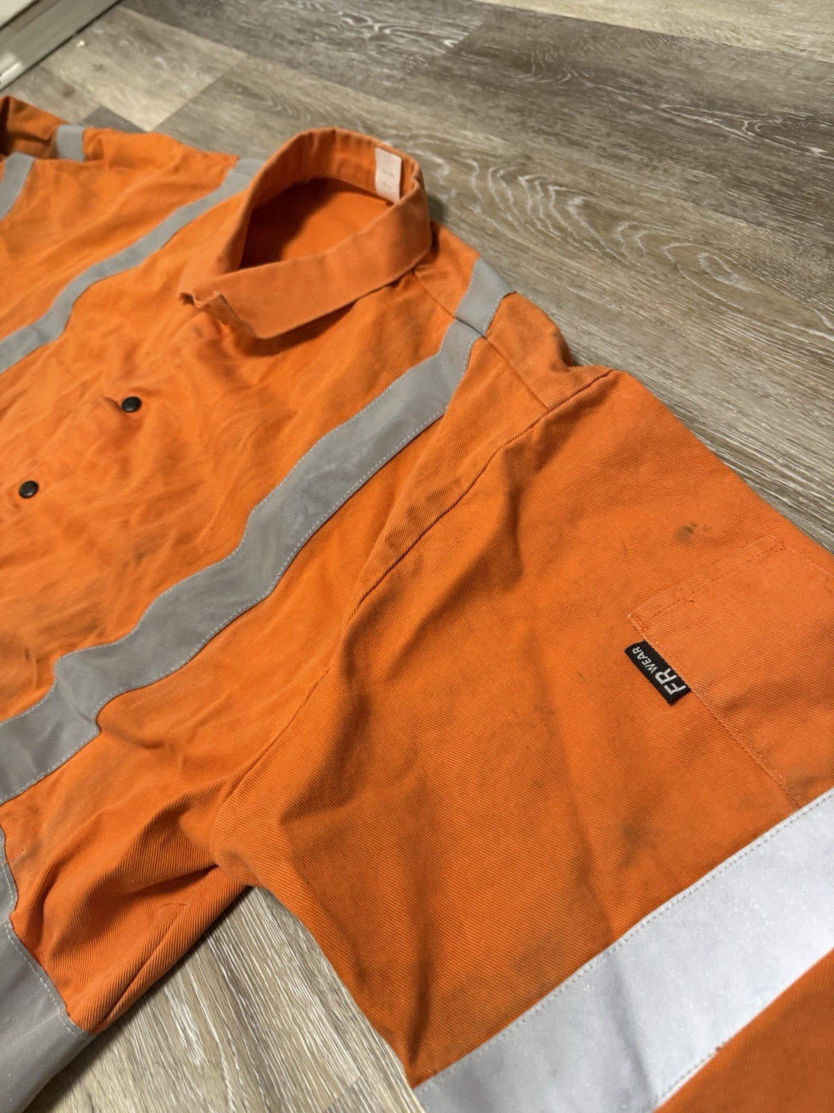 Black Stallion JF1012 FR Cotton Welding Jacket-FR Reflective Tape Orange Sz 4XL