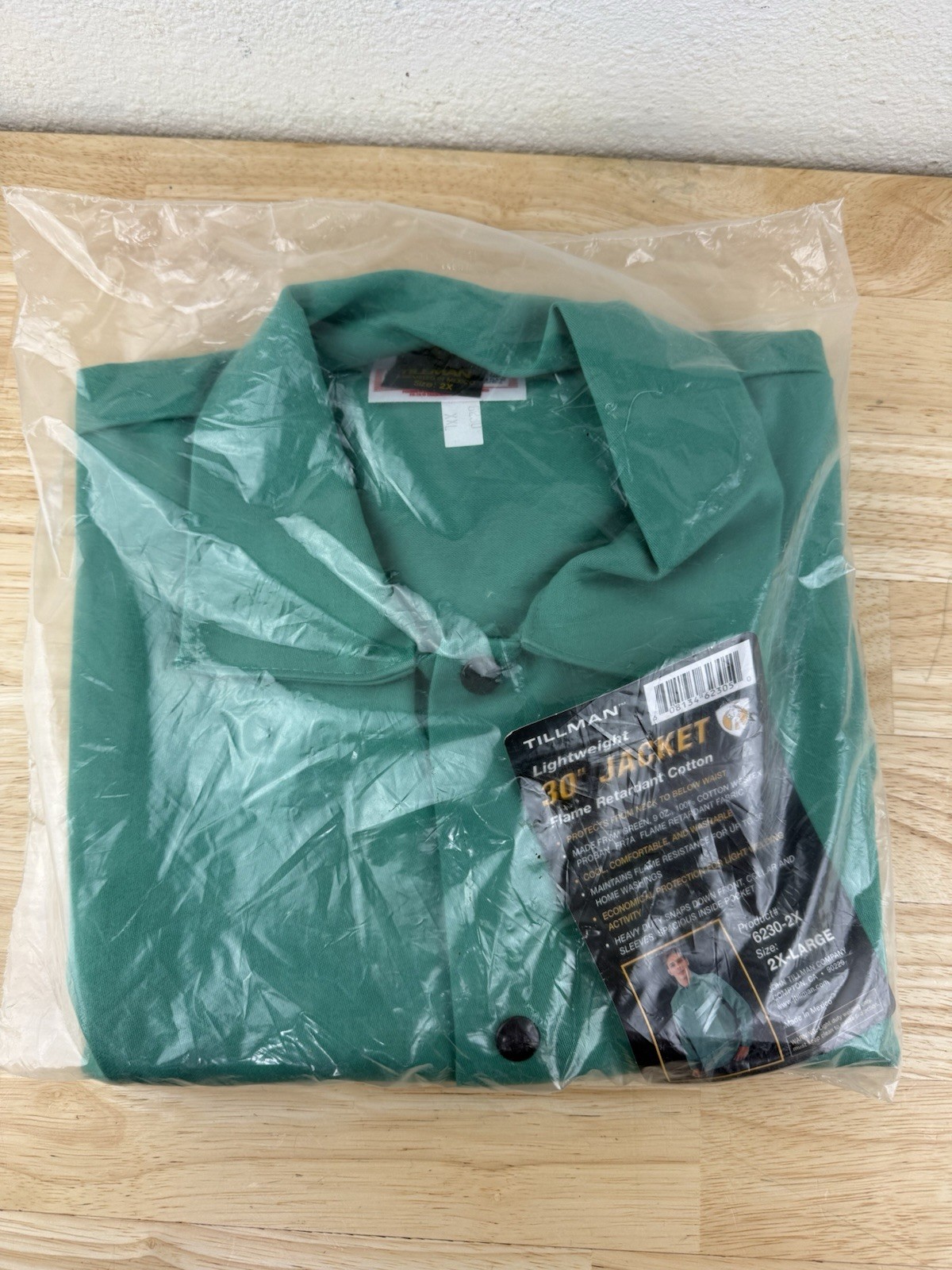 Tillman 6230- 2XL Lightweight 30″ Green Jacket Flame Retardant Cotton 2X-Large