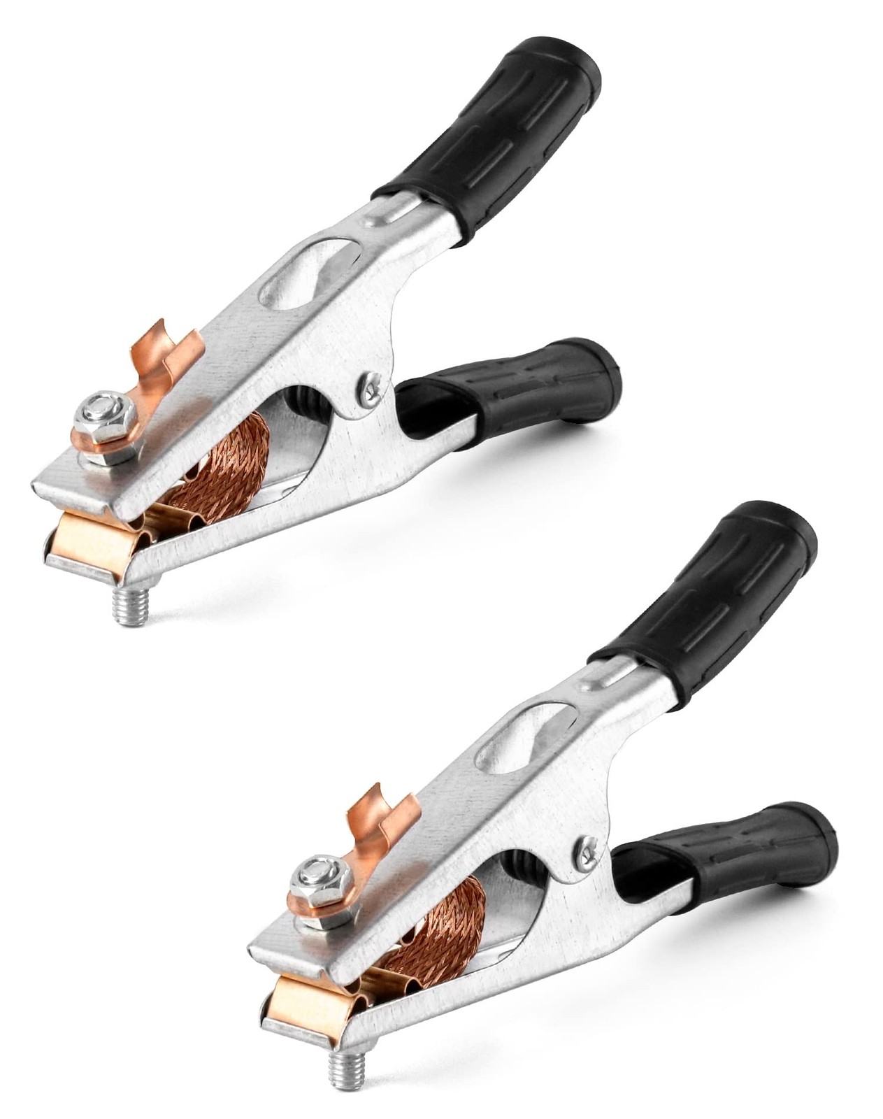 QWORK Welding Ground Clamp, 2 Pack 500AElectroplated Ground Clamp Copper