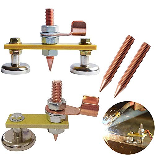 QISF 6 Pcs Magnetic Welding Head, Ground Clamp, Multicolor