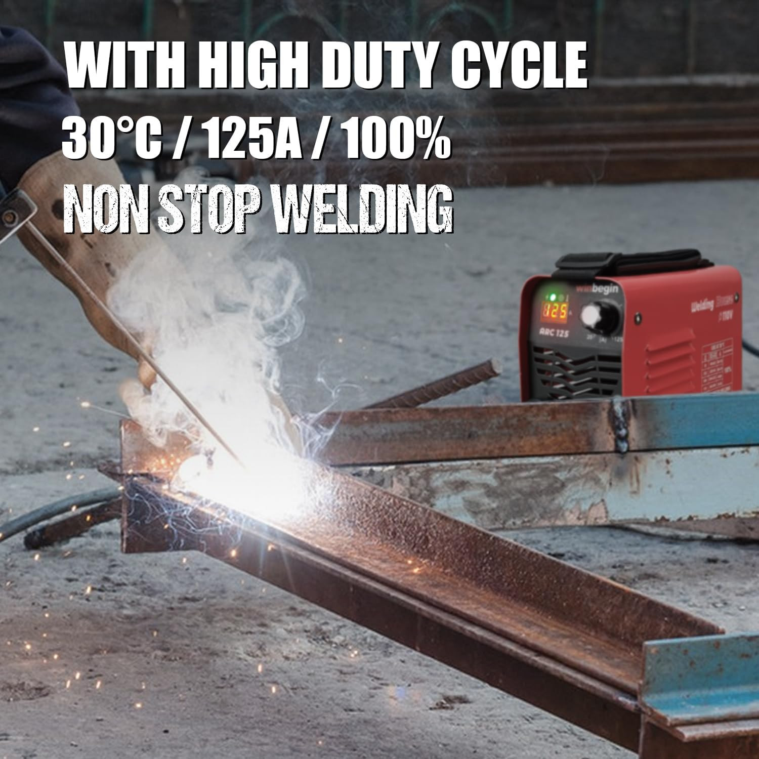 125A 110V Mini Welding Machine, Arc Welder & Stick Welder, Portable IGBT Inverte