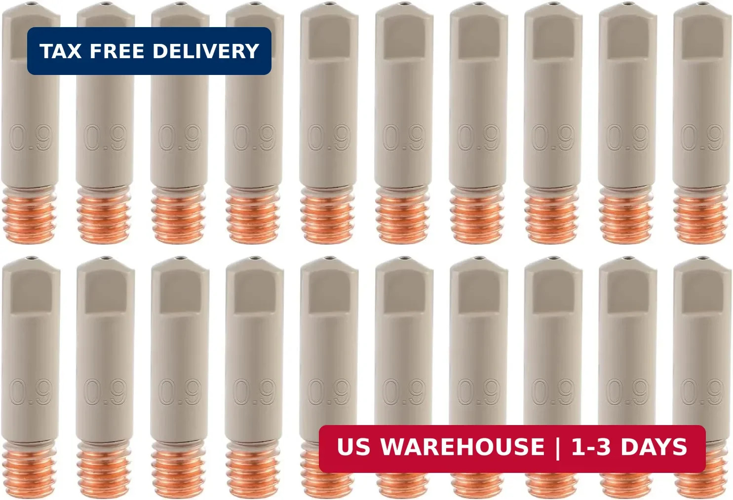 MIG Welding Contact Tips with Non-Stick Coating .035″(0.9mm) Ceramic Contact Tip