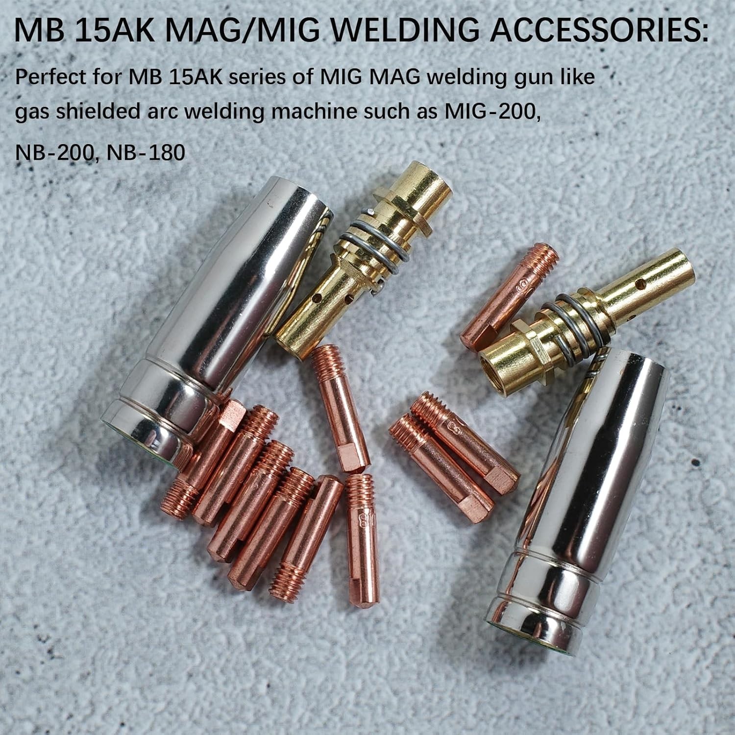 MIG Welder MB15 AK MIG Welding Gun Accessory Kit 14 PCS Contact Tip .024” 0.6MM