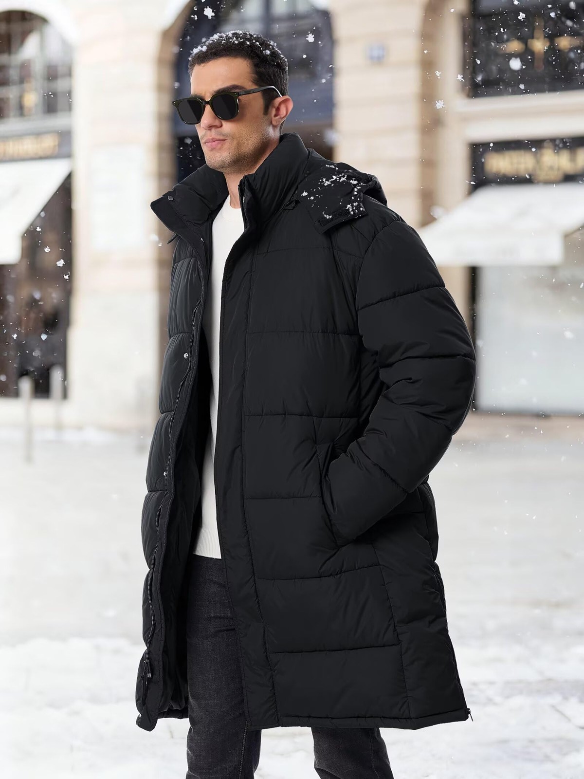 UIQUR Men’s Lightweight Long Winter Puffer Coat Water-Resistant Insulated