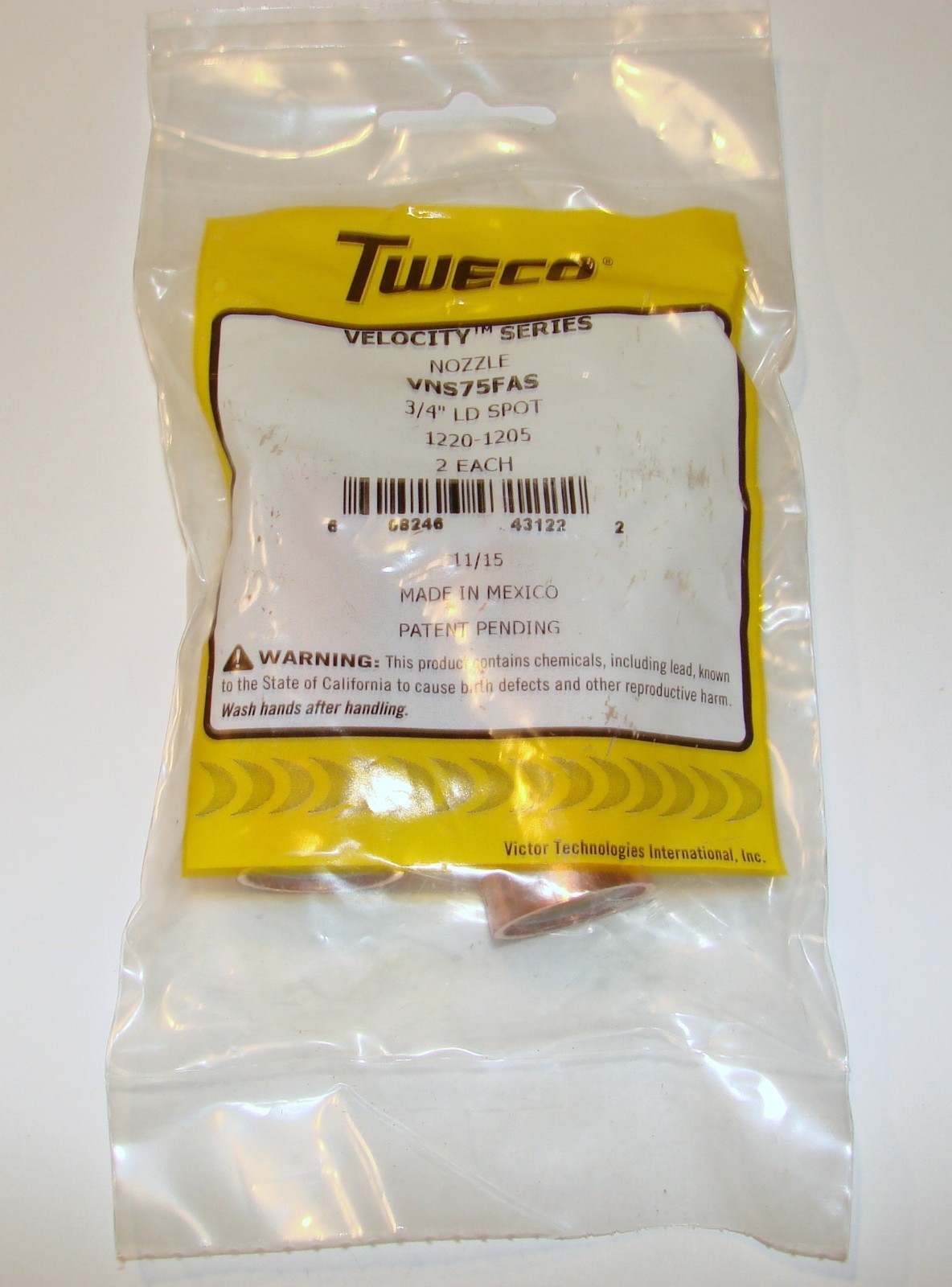 genuine TWECO VNS75FAS Velocity Series NOZZLES —- 1220-1205 — Package of 2