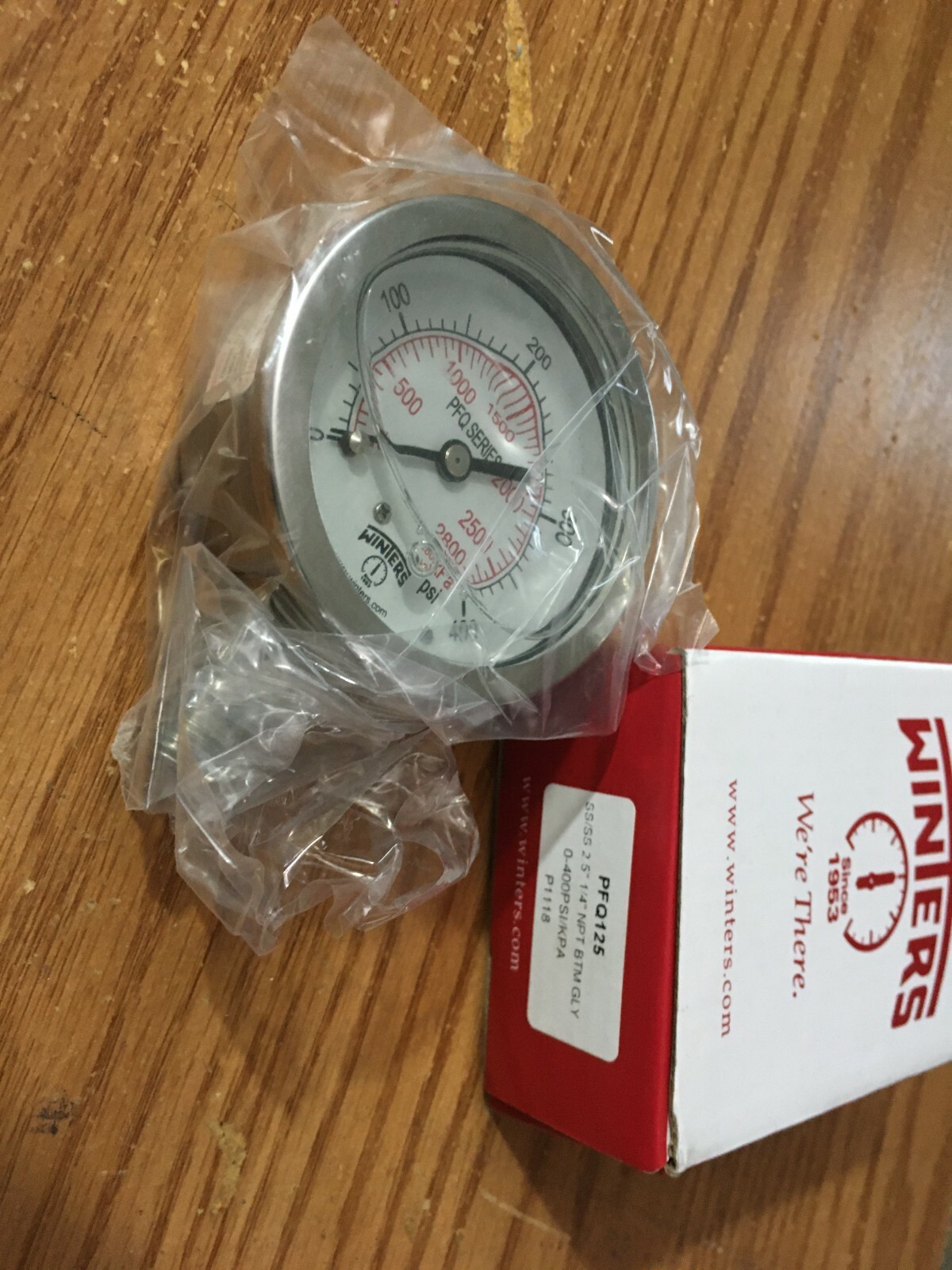 2-1/2″ Dial 0 – 400 psi S/S Case Internal S/S 1/4″ NPT Pressure Gauge