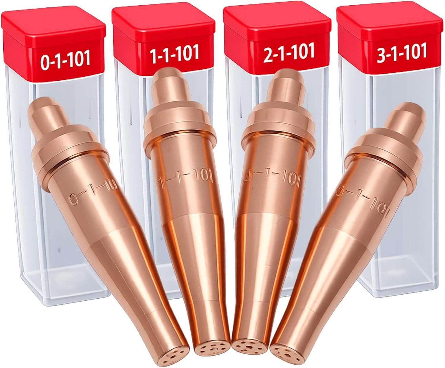 1-101 Cutting Torch Tips Set, 4 Pack Includes 0-1-101 1-1-101 2-1-101 3-1-101, V