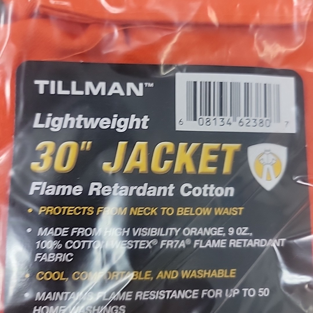 Tillman Lightweight High Vis Orange Flame Retardant Cotton Jacket Large