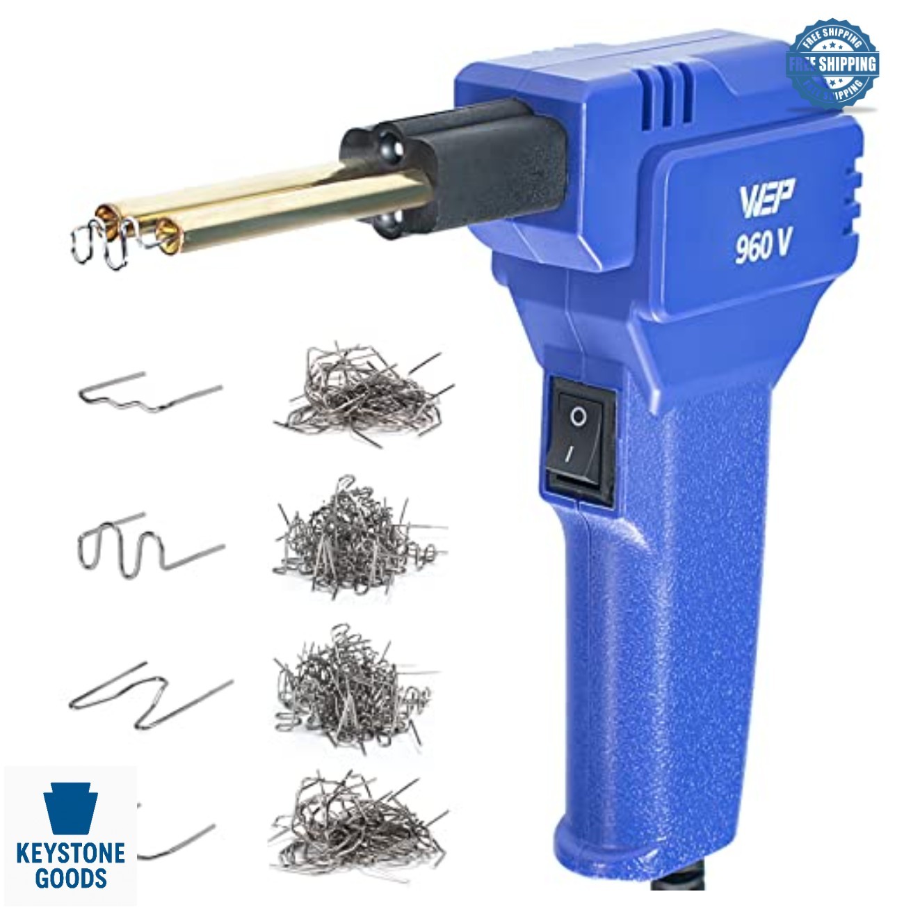 Plastic Welder Kit 110V with 200 Hot Staples and Pliers Car Bumper Repair Tool