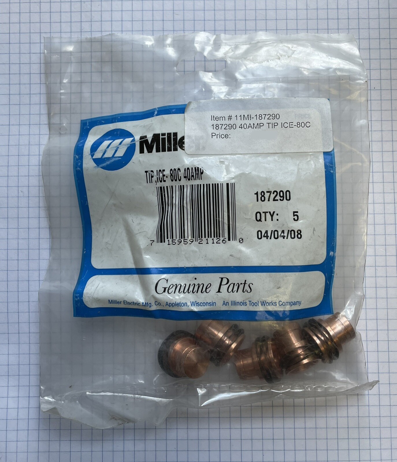 Miller Electric – 187290 – Tip 40 amp for ICE-80C