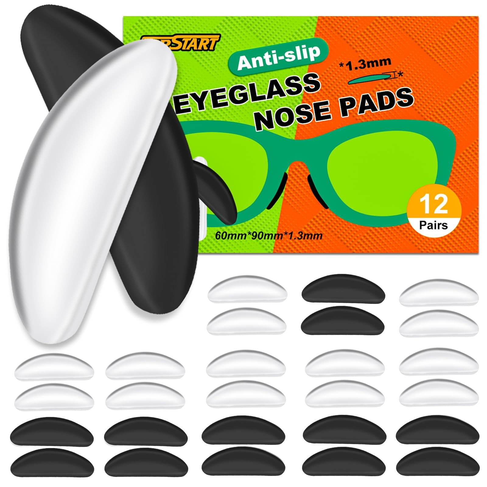 Eyeglass Nose Pads for Glasses – 1.3mm Ultra Thin Silicone Anti-Slip Stick-On…