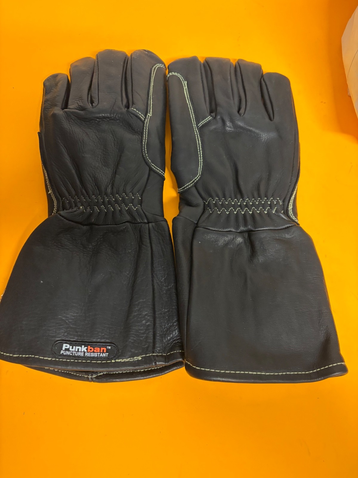 Pair Superior Glove Punkban Puncture Resistant Welding Gloves Black Large