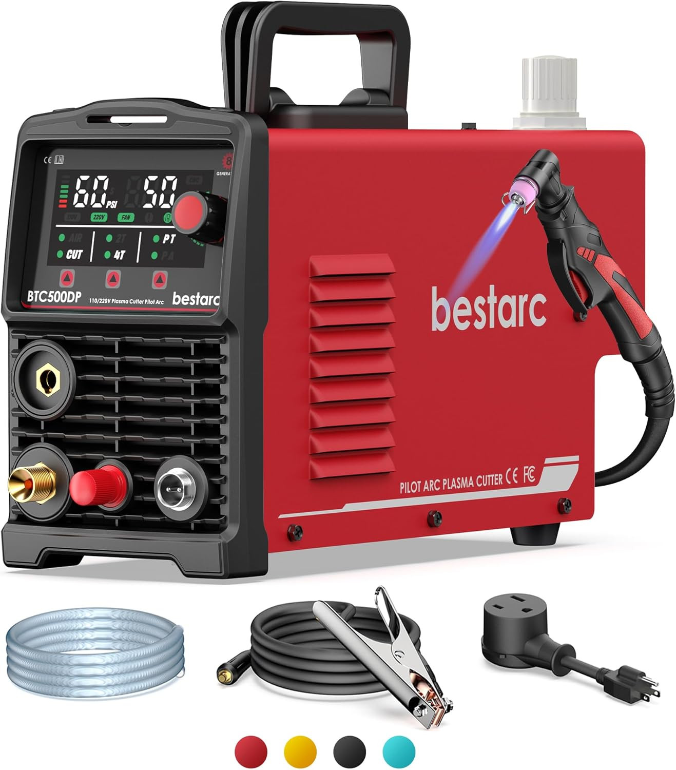 50A Plasma Cutter Machine 110/220V Dual Voltage, 1/2” Clean Cut 3/4 Inch Max C