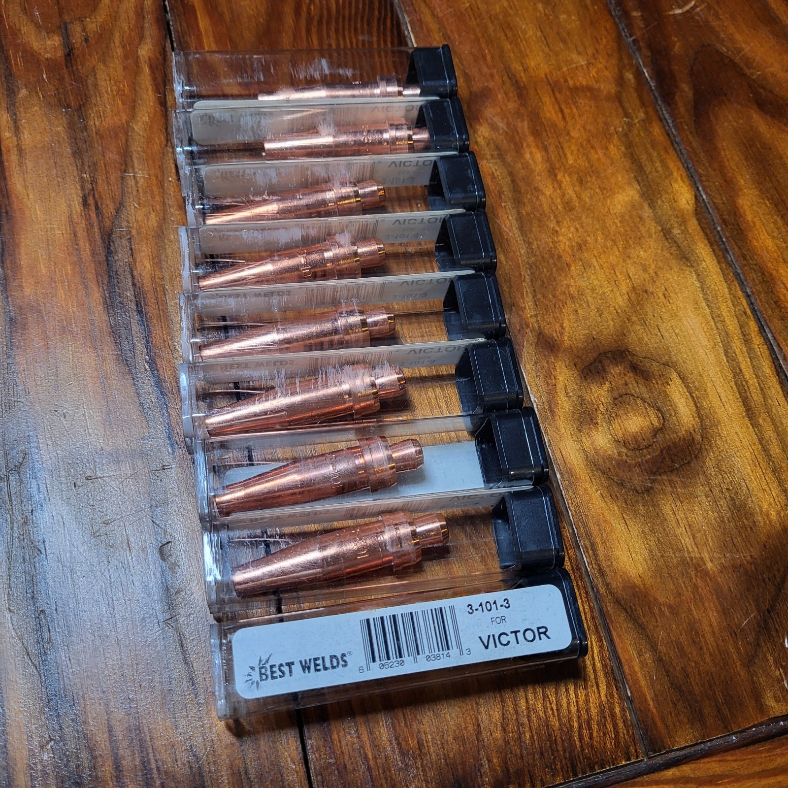 Victor Best Welds Welding Tips Lot (9) 2 Inch Copper 3-101-3 KTP