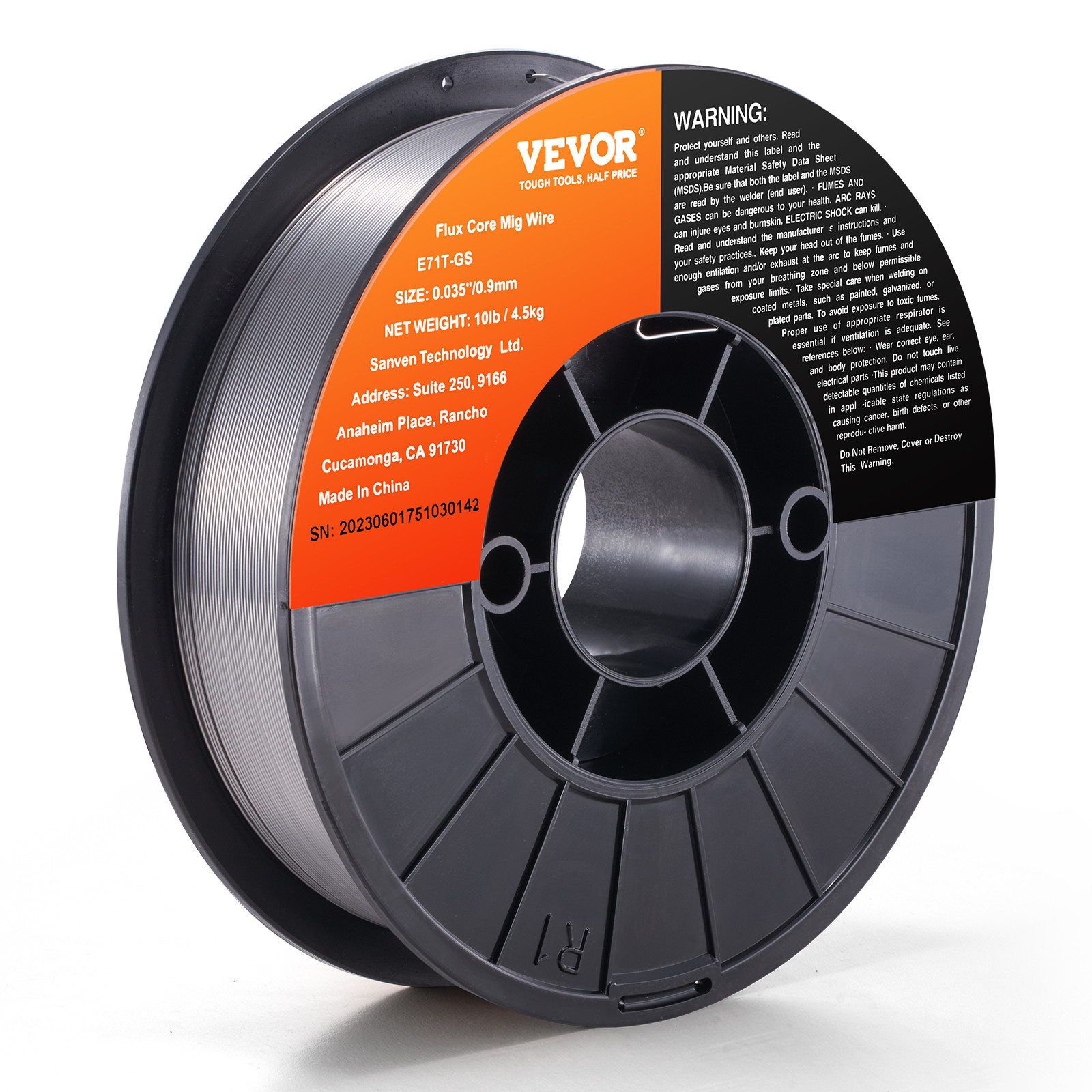 VEVOR Flux Core MIG Welding Wire E71T-GS 0.035″ 10LB Gasless Mild Steel MIG Wire