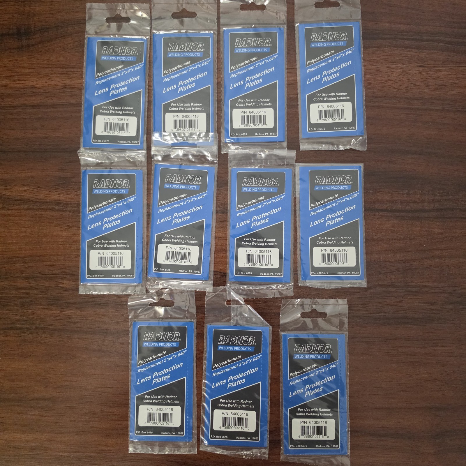 Lot of 11ea RADNOR 64005116 Cover Plate 100% POLYCARBONATE 2″ x 4″ x .040″