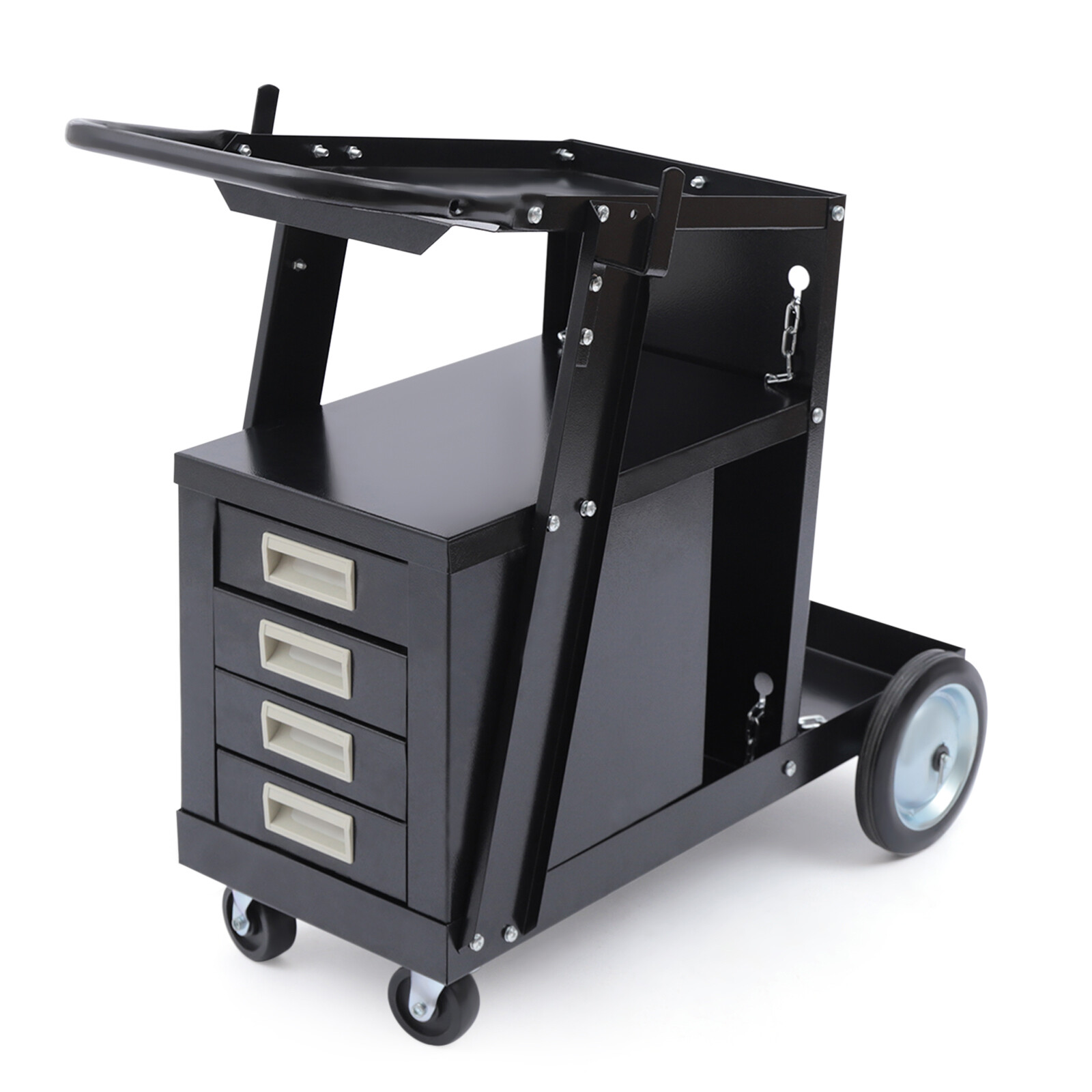 Welding Cart with 4 Drawers for MIG TIG Welder and Plasma Cutter 360° Rolling