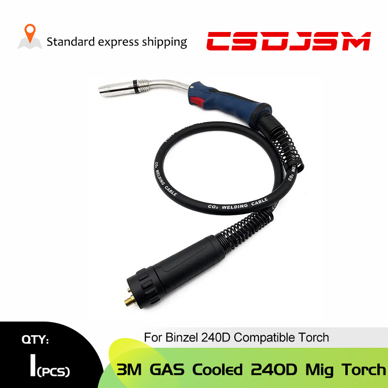 CSDJSM 1pcs 3m/5m 240D Air Cooled Mig Welding Torch Gun For Binzel Type
