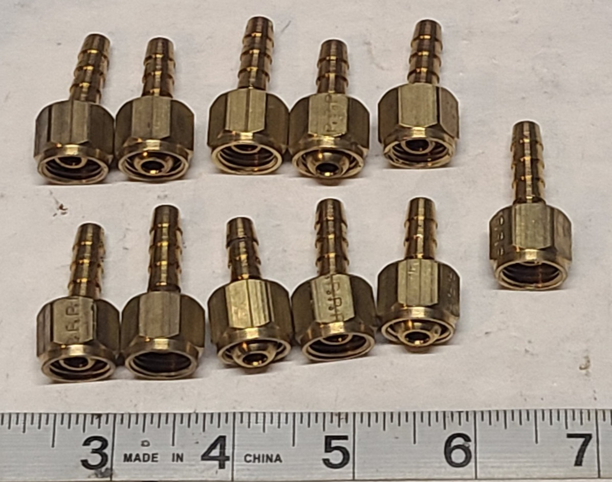 Parker 128HBLSV-4-4 Brass 1/4″ Swivel Hose Barb, Lot of 11 NEW