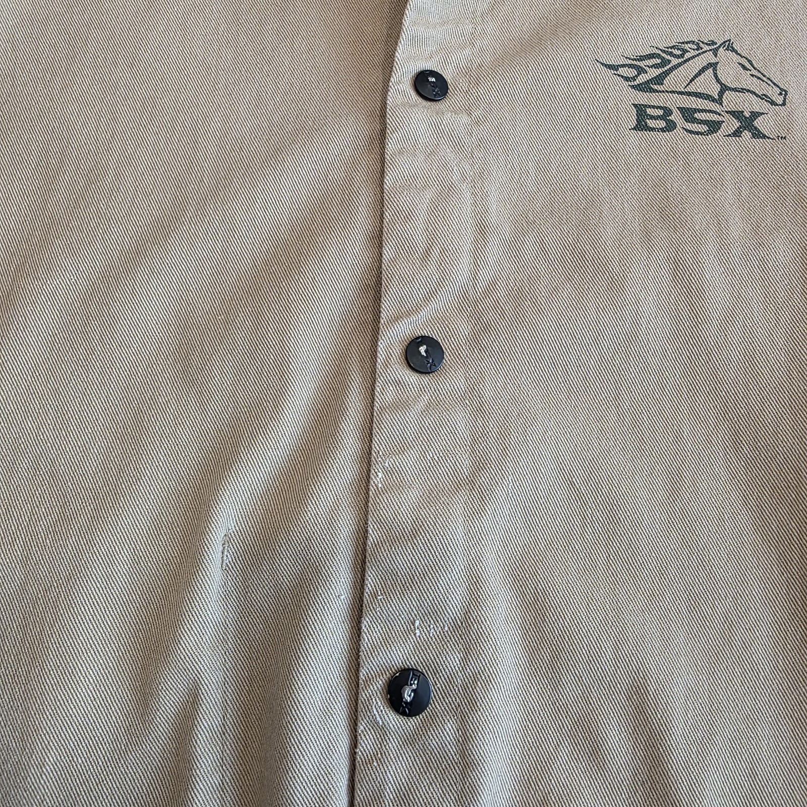 BSX FR Flame Resistant Welding Jacket Mens 2XL Tan Black Stallion Cotton Flaws