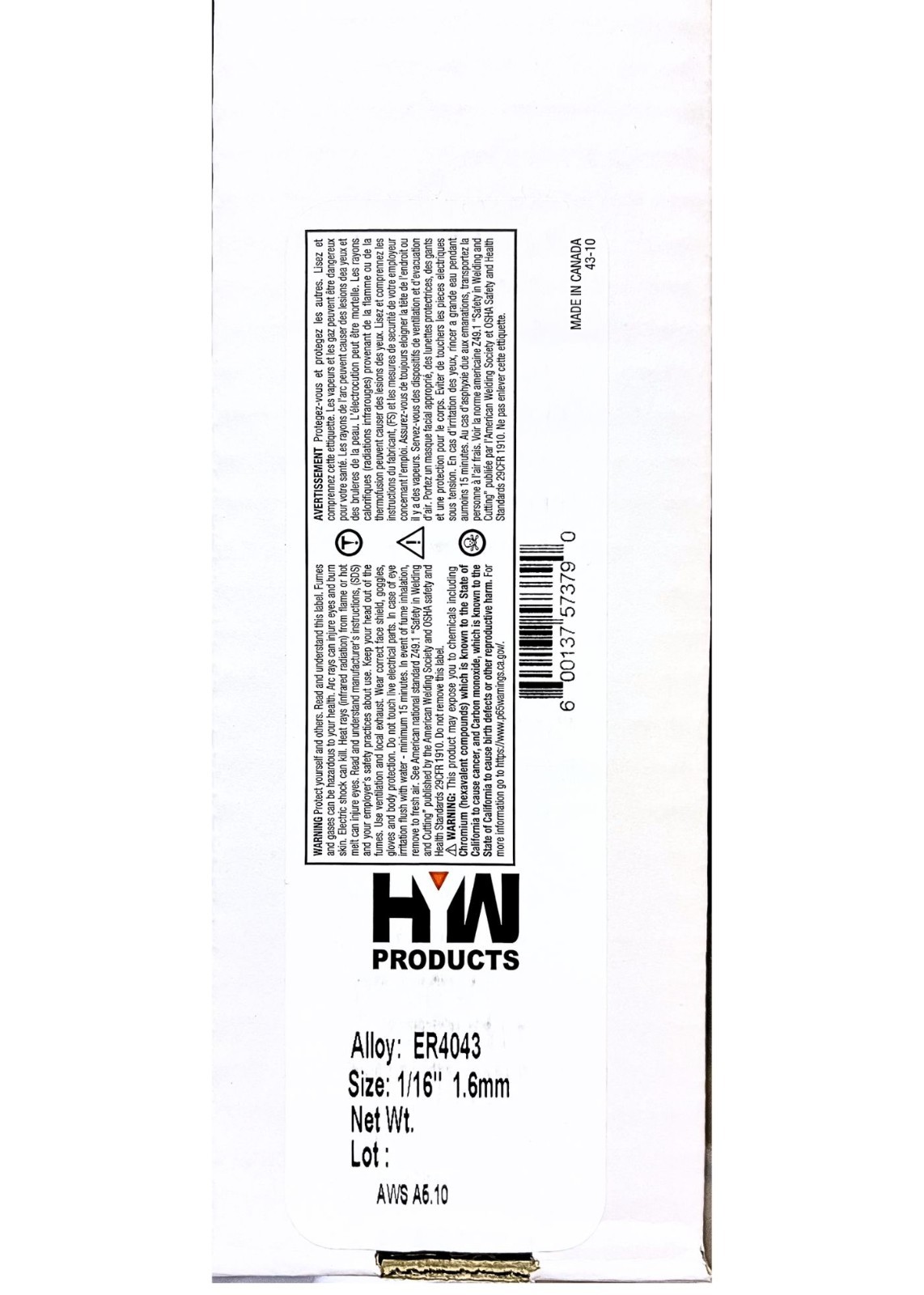ER4043 Tig 1/16″ Aluminum 36″ Welding Rod (Made in North America) 1-Pound Bundle