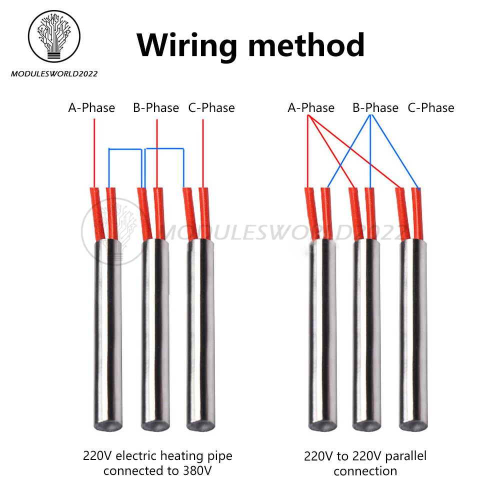 1X Mold Stainless Steel Single Head Heating Tube Element 6-10mm AC 220V 100-200W