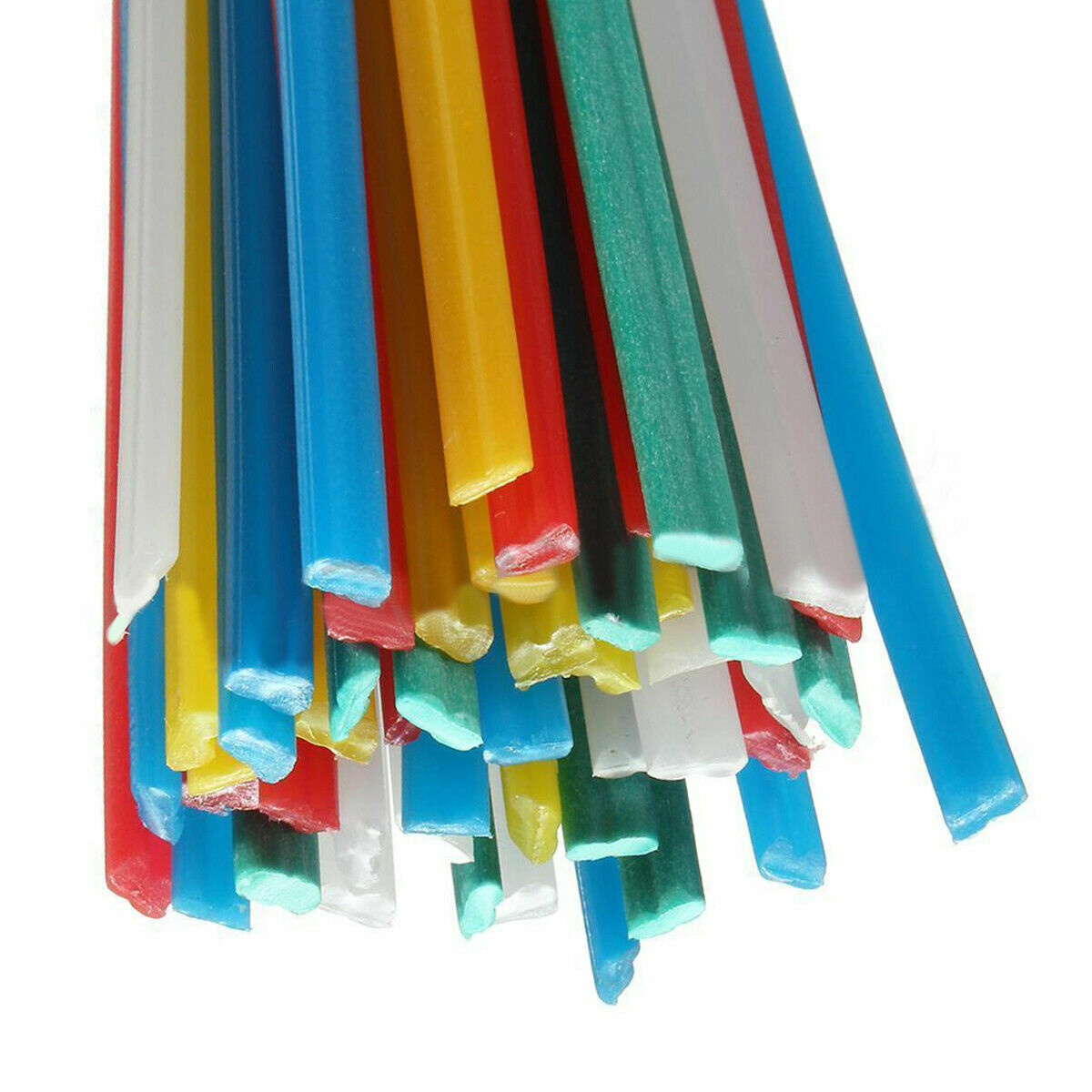 50x Blue/Yellow/White/Red & PVC Green Plastic Welding Rods Welder Sticks