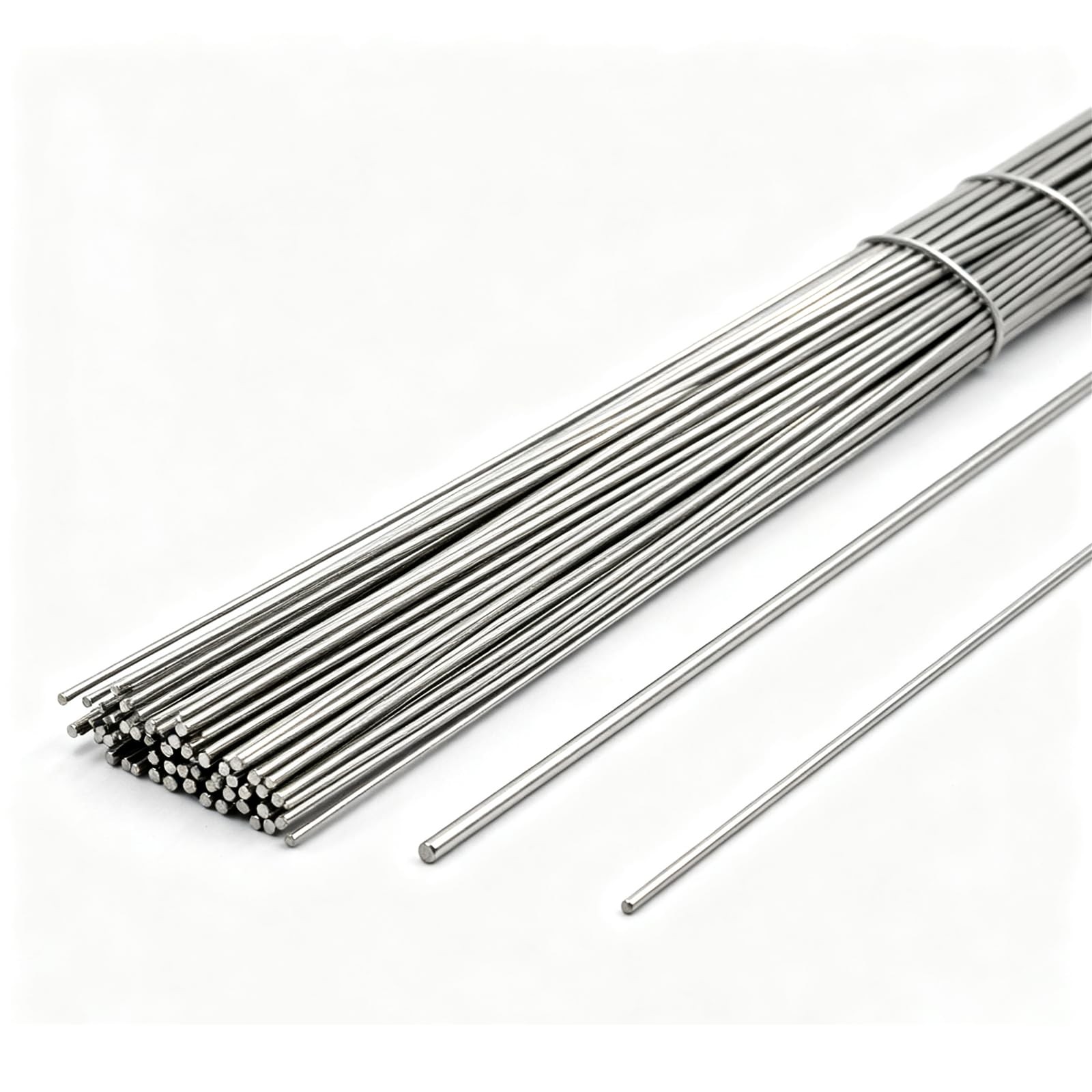 24Pcs 304 Stainless Steel Round Rod, 1.5mm x 300 mm Metal Solid Shaft silver