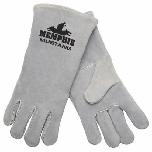 MCR 4700 Mustang Gray Sewn With Kevlar Premium Leather Lined Welding Gloves