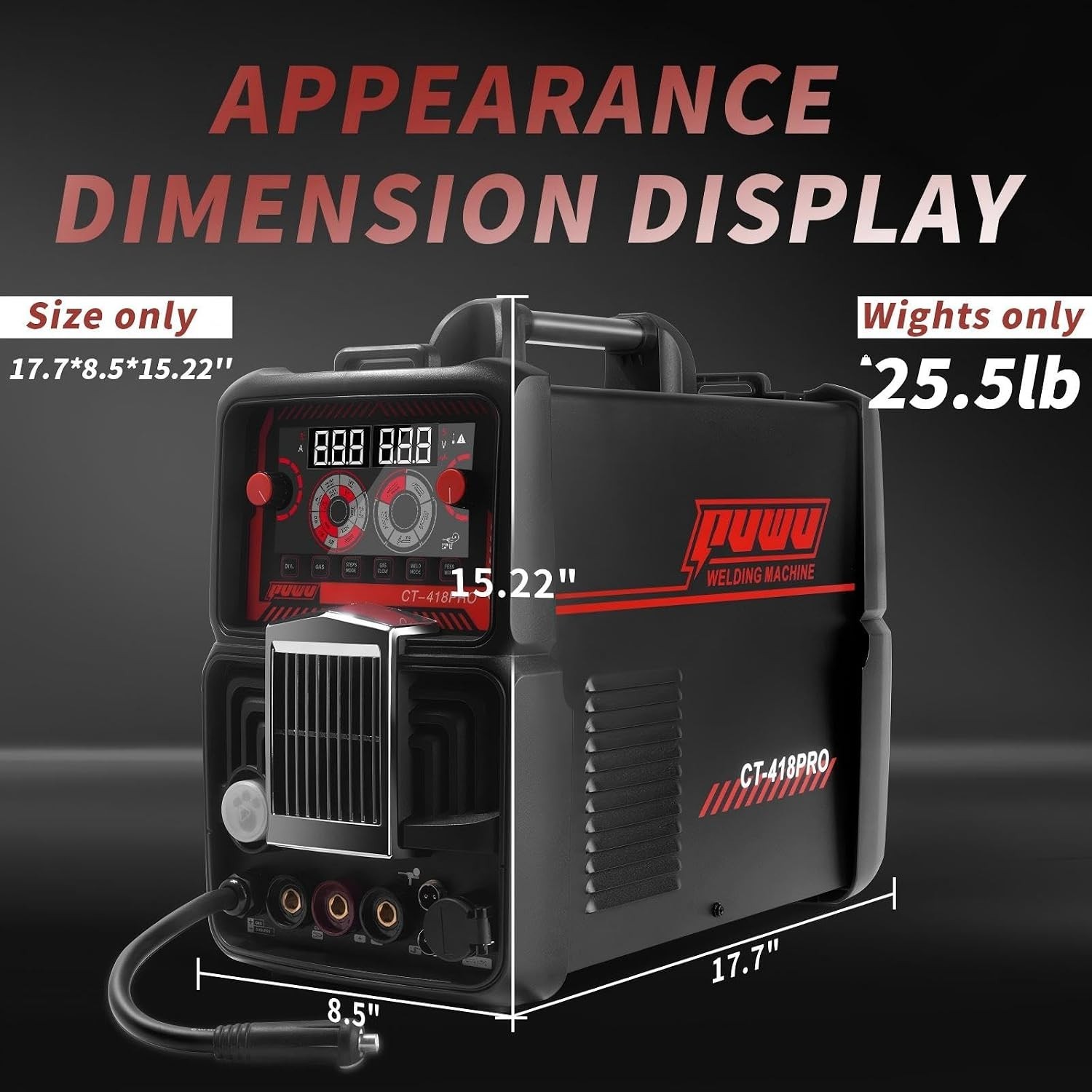 Plasma Cutter Welder Combo, Gas MIG/Gasless MIG/HF TIG/Stick/CUT/Spool Gun Compa