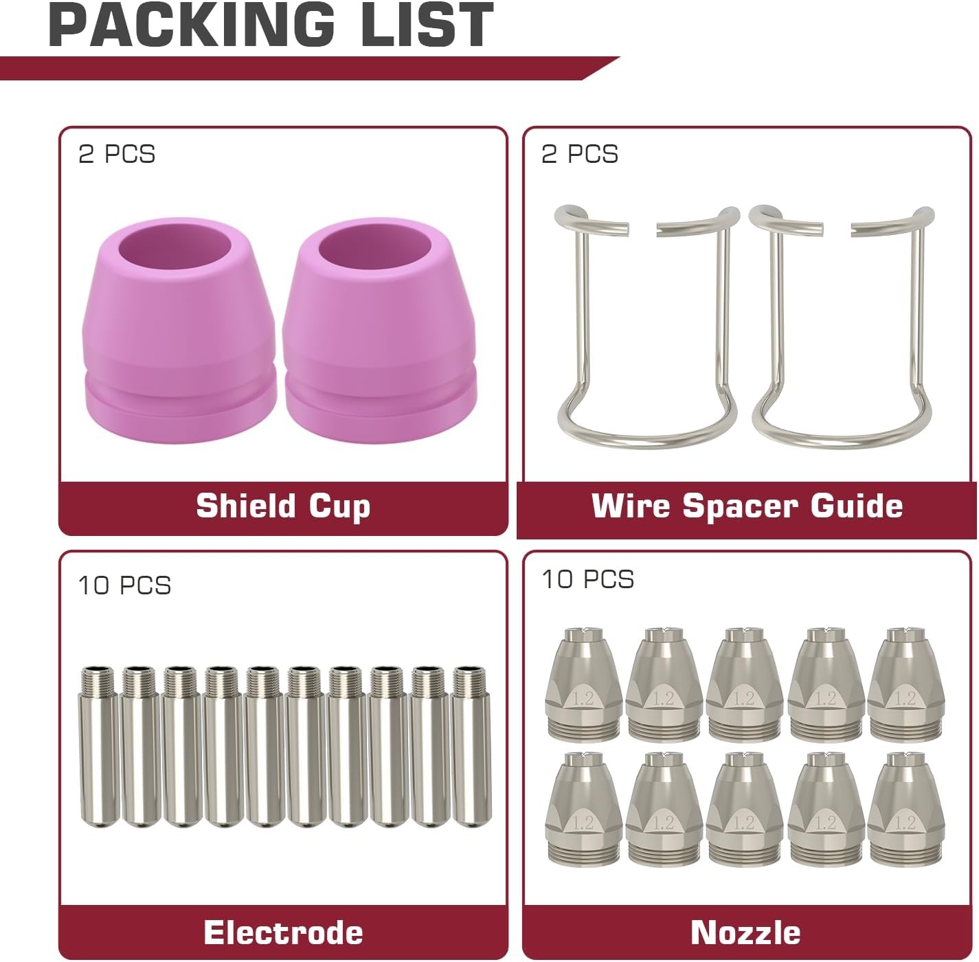 ARCCAPTAIN AG-60 Plasma Cutter Torch Consumables, .045” SG-55 AG-60 WSD-60 Plas