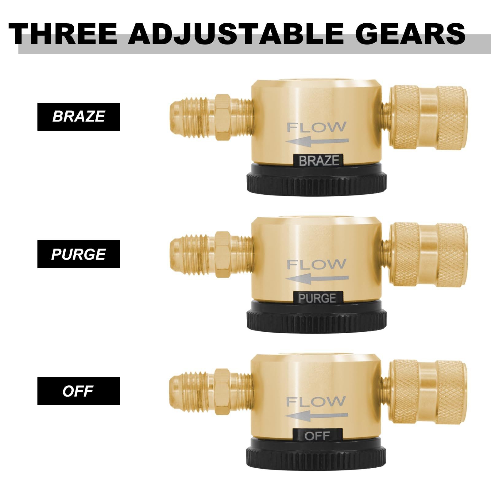 1pcs Nitrogen Purge Regulator Tool Gold Available
