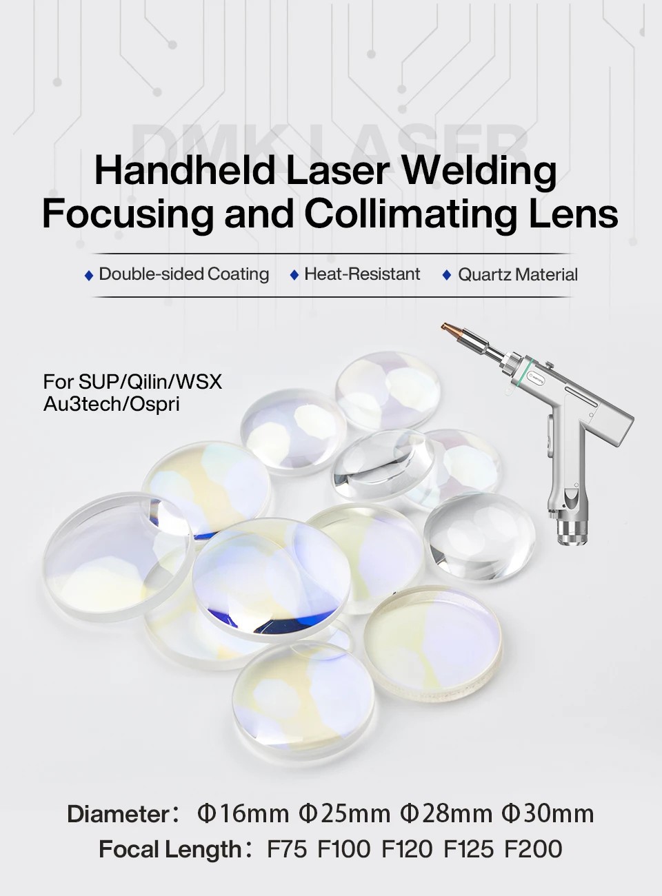 Laser Welding Dia.16 20 30mm Collimation Focusing Lens for Relfar Welder Head