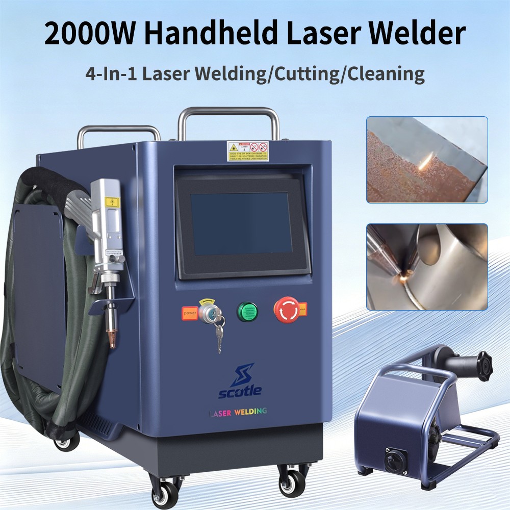 2000W 4 IN 1 Fiber Laser Welding Machine Cutting Rust Removal Tool Air Cooling