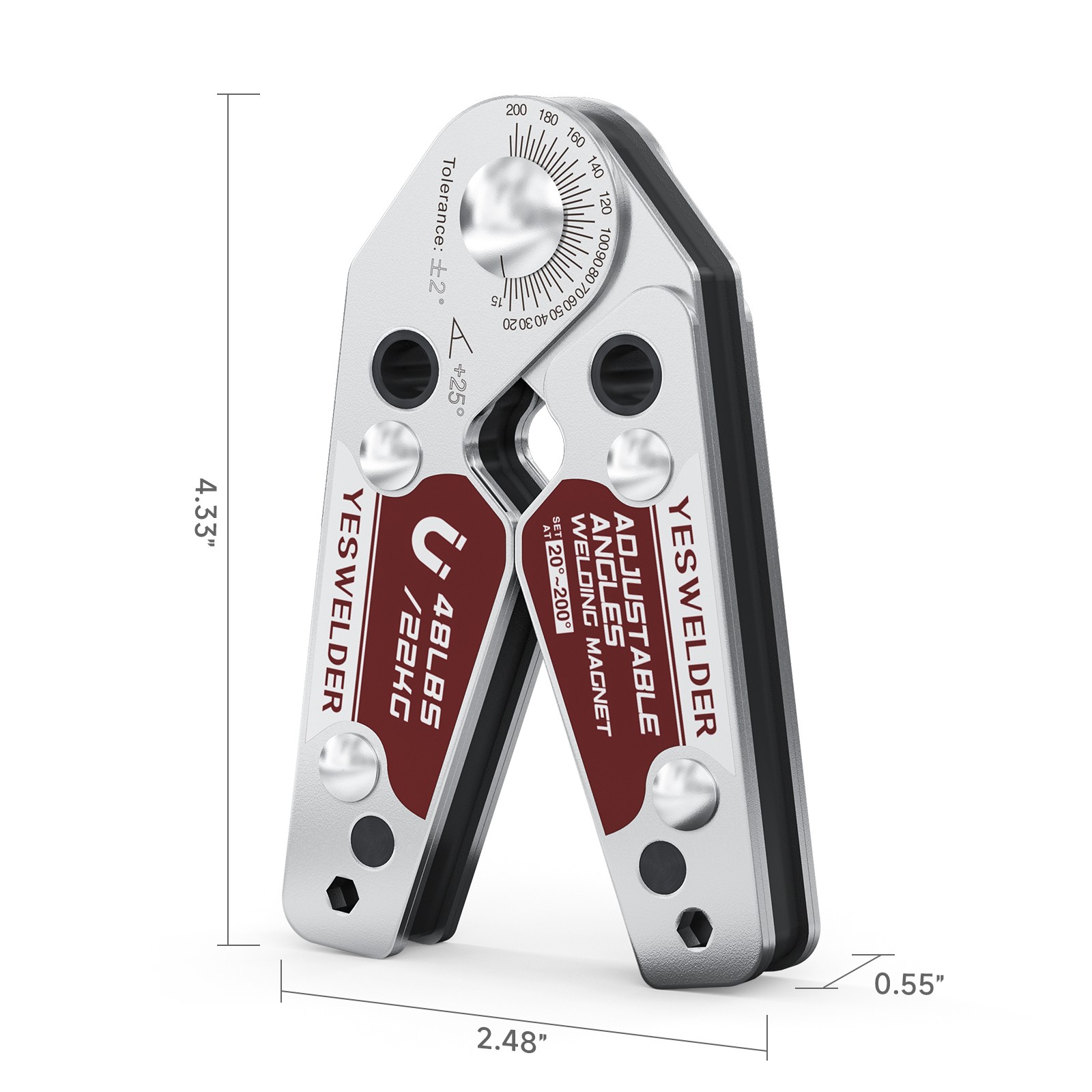 Welding Magnet 20-200° Magnetic Welding Holder of 77LBs Holding Power