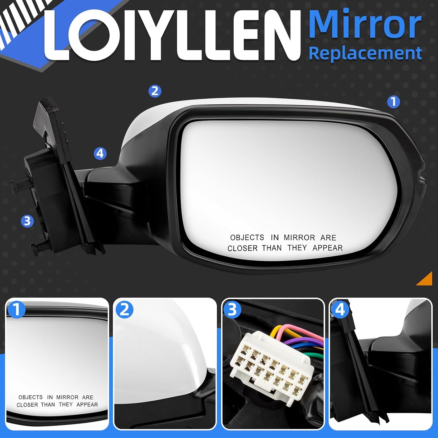 Right Passenger Side Rear View Mirror Replacement for Honda HR-V HRV 2016-2022 –