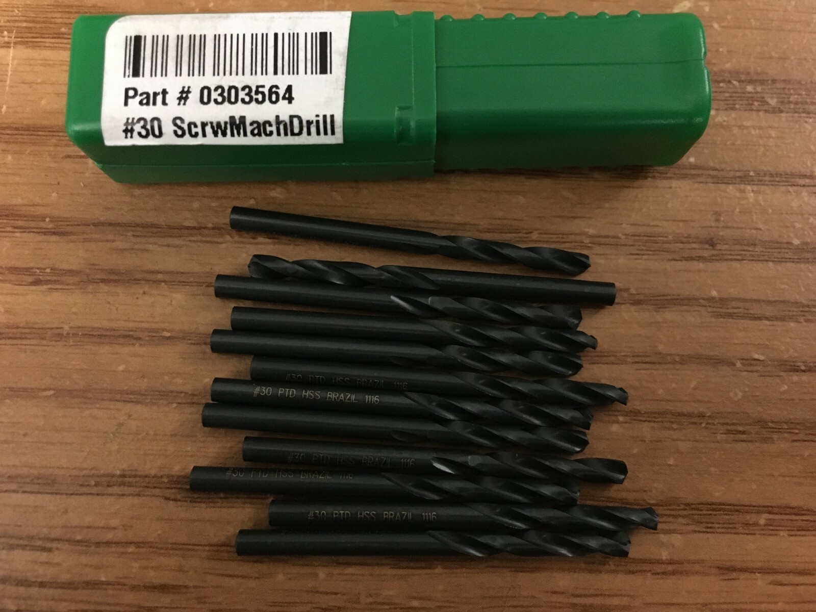 (12) #30 HSS 135° Steam Tempered Finish Screw Machine Drill