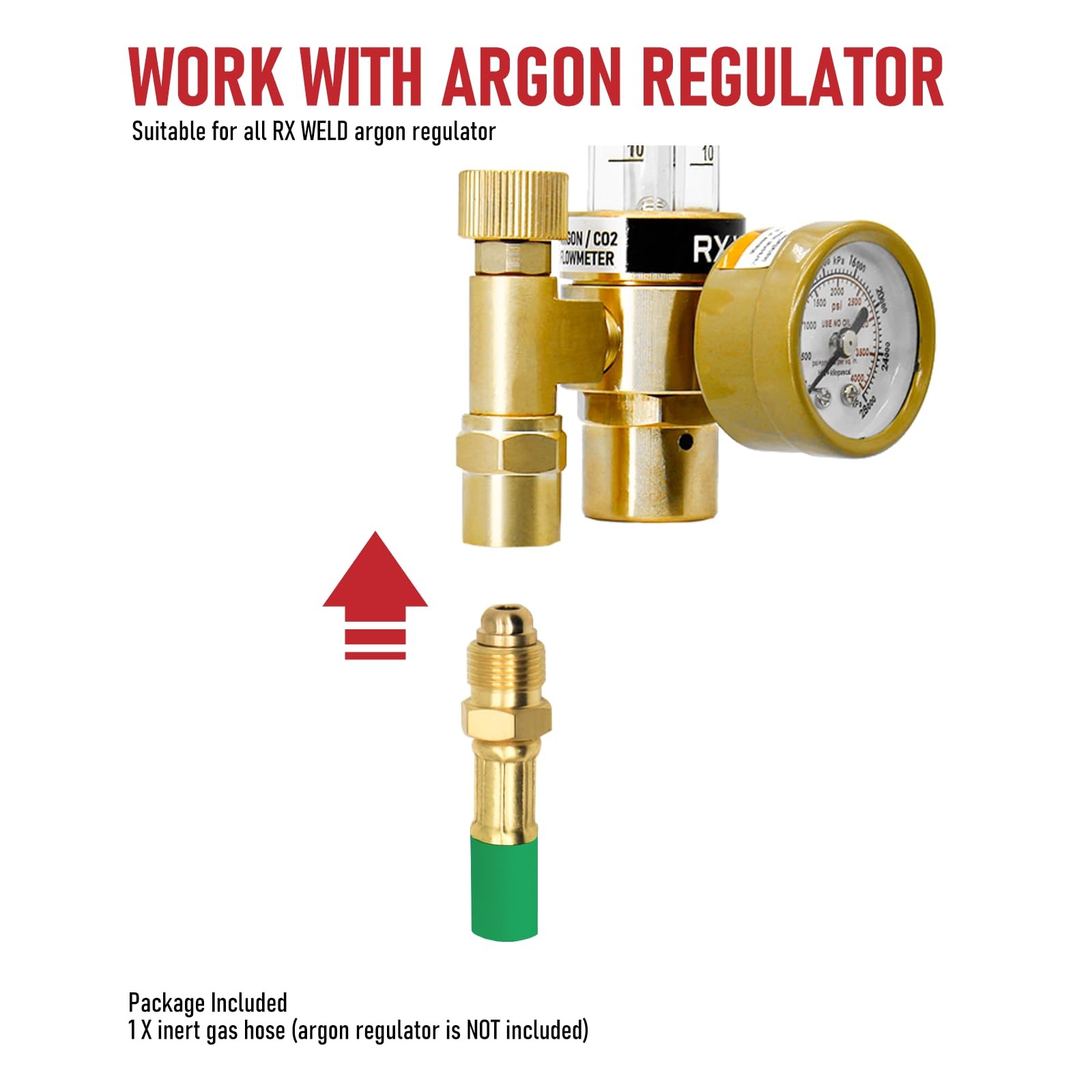 RX WELD Inert Gas Welding Hose – Argon Flow Hose (Green, 50FT)