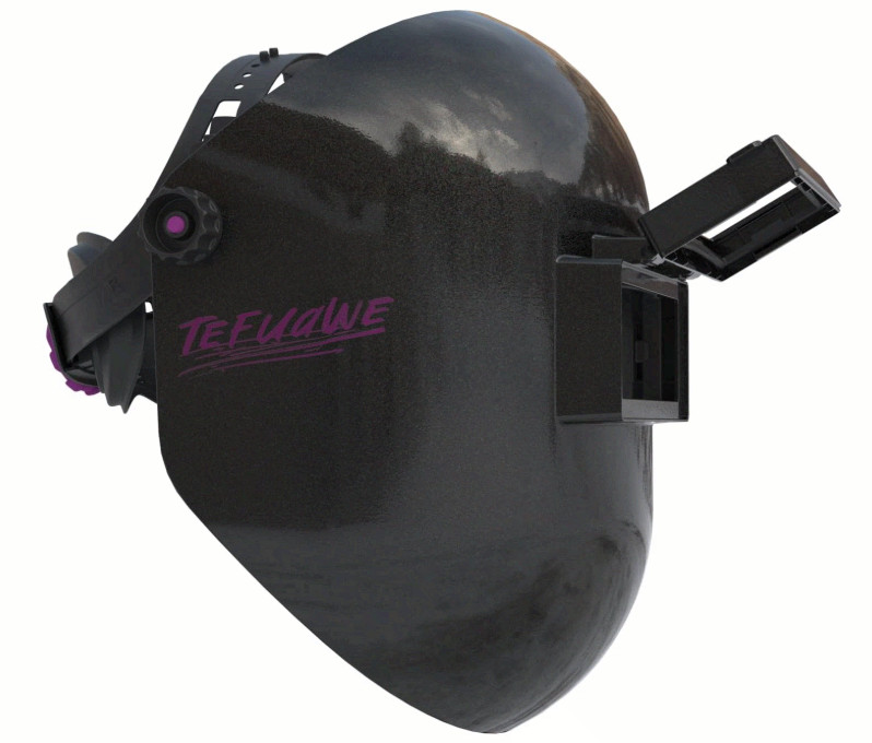 Black Flip-Up Fiberglass Sugar Scoop Welding Helmet Medium Cut
