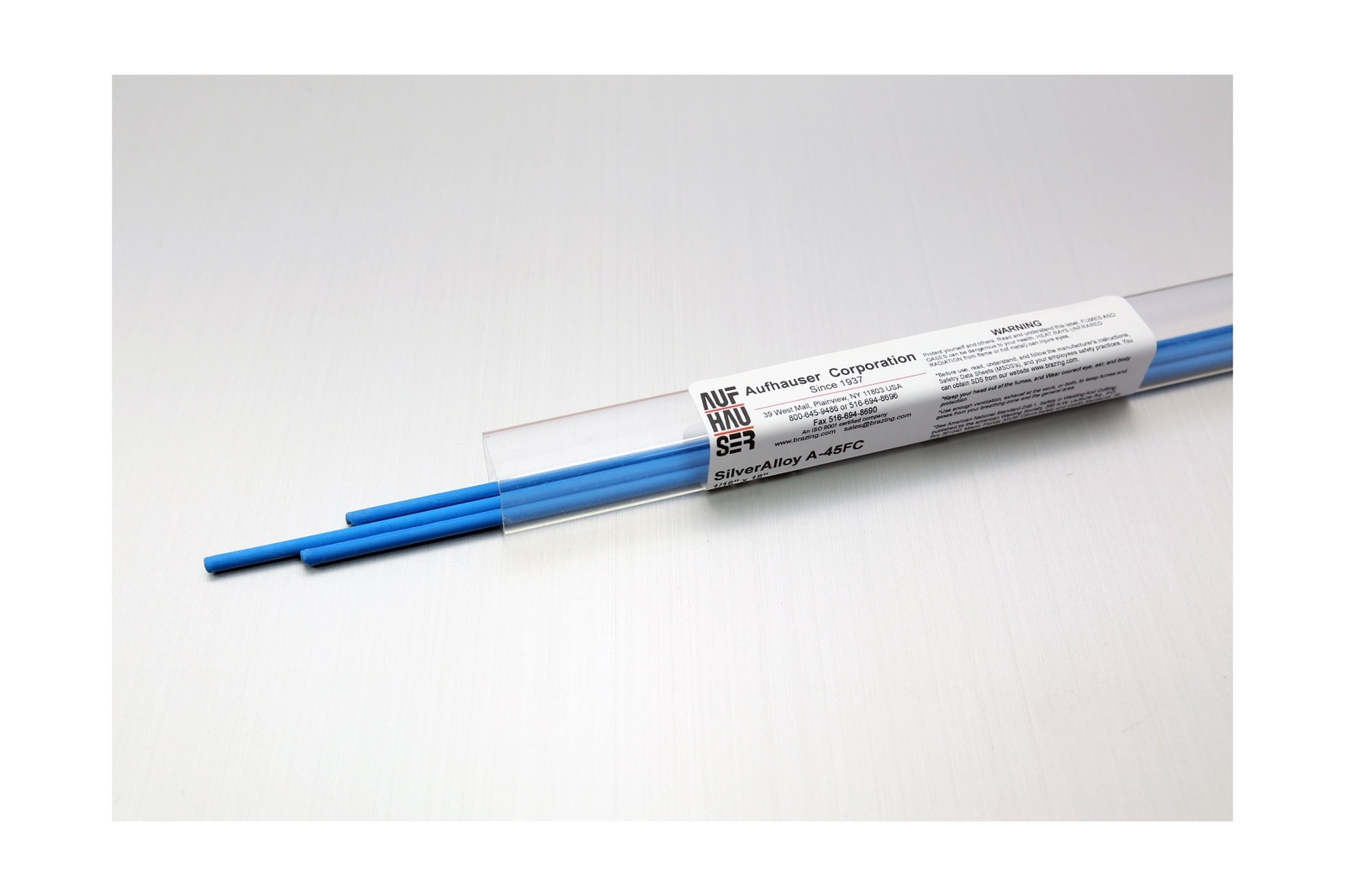Aufhauser SilverAlloy 45% Ag BAg-5 18″ Flux Coated Silver Solder Brazing Rods…