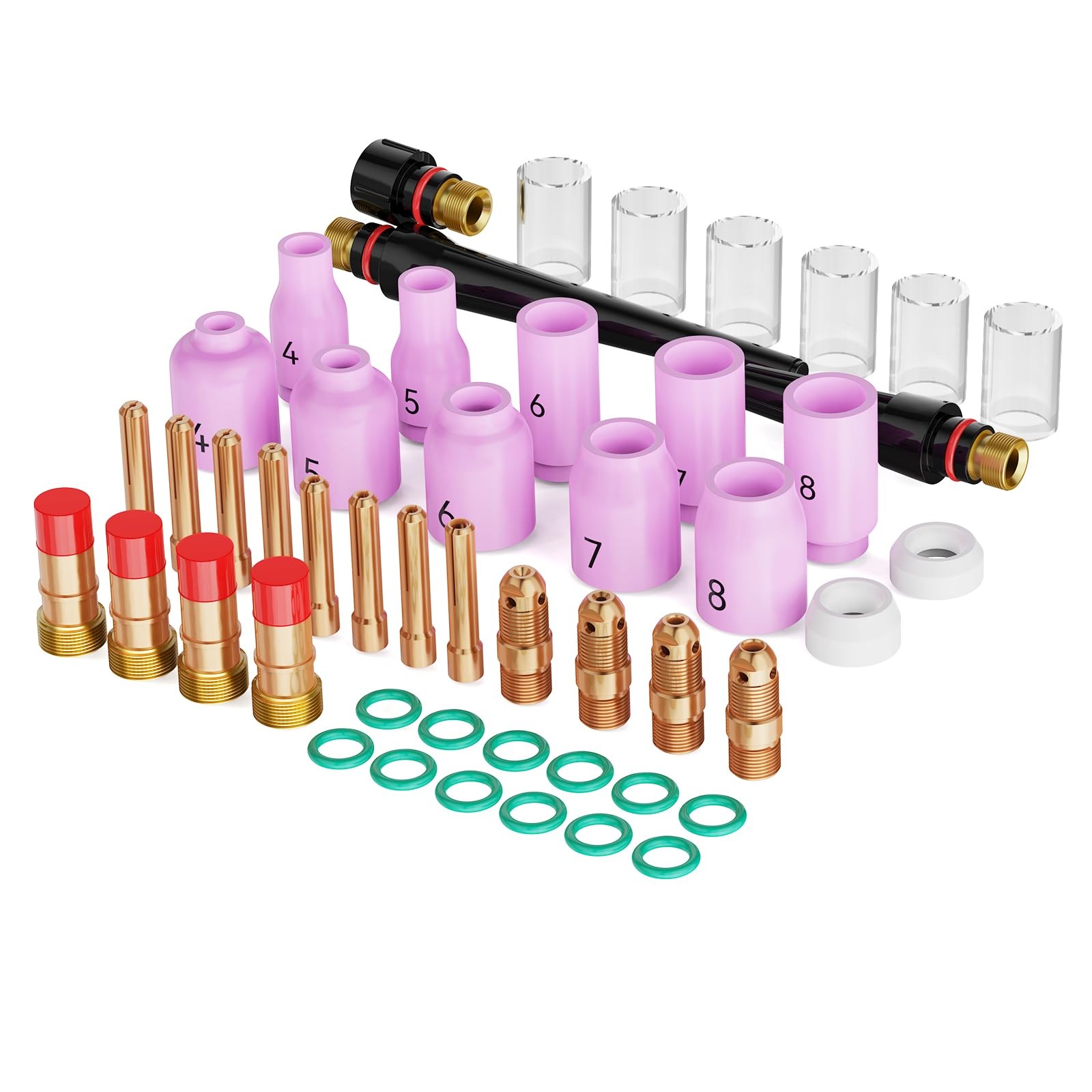 ARCCAPTAIN 49 Pcs TIG Welding Torch Accessories Gas Lens #10 for WP-17/18/26